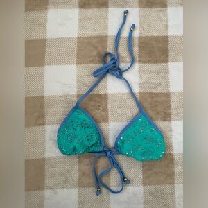 Vineyard Vines XXS Blue and Green Bikini Top
